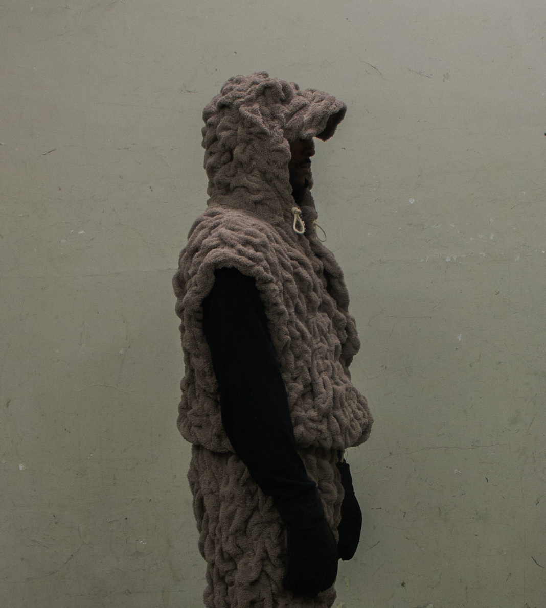 TERRY CLOTH HOODED VEST