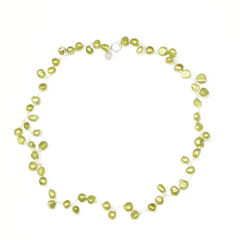 HECHICERA GREEN PEARL (CREAM) NECKLACE