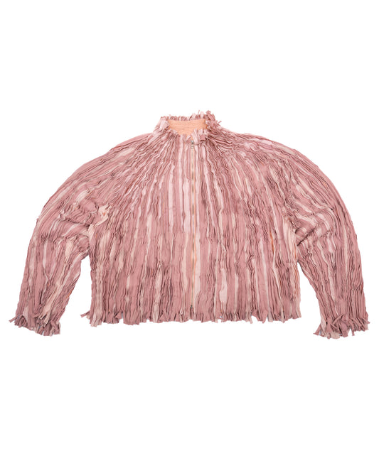 Off Cut Track Jacket in Rose Pink
