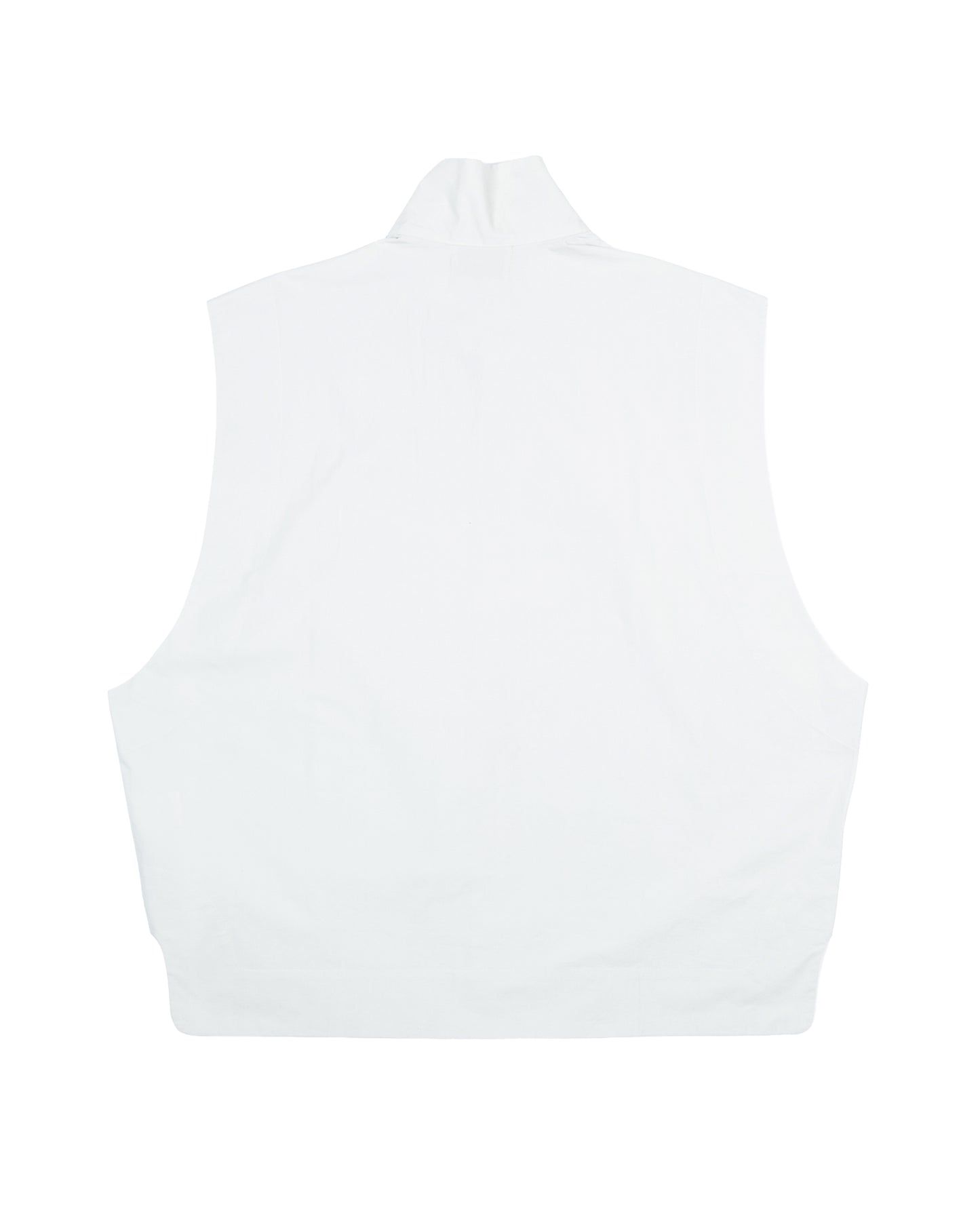 Asymmetric Button Up Vest in Silver Birch