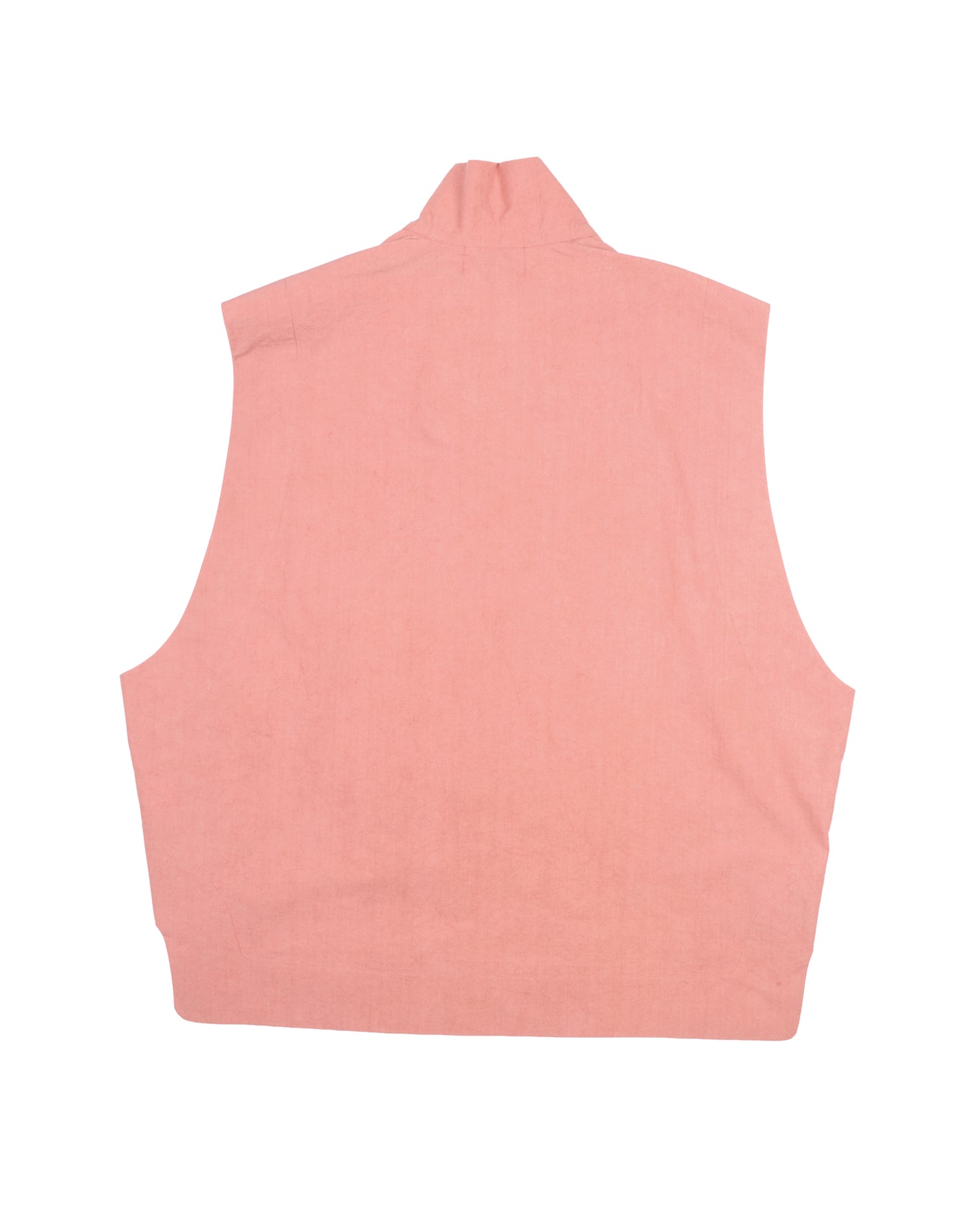 Asymmetric Button Up Vest in Rose Pink