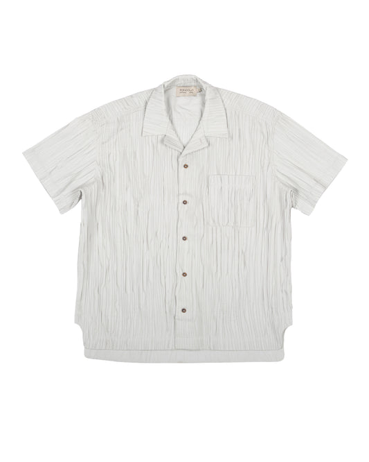 Gilled Camp Collar Shirt in Silver Birch