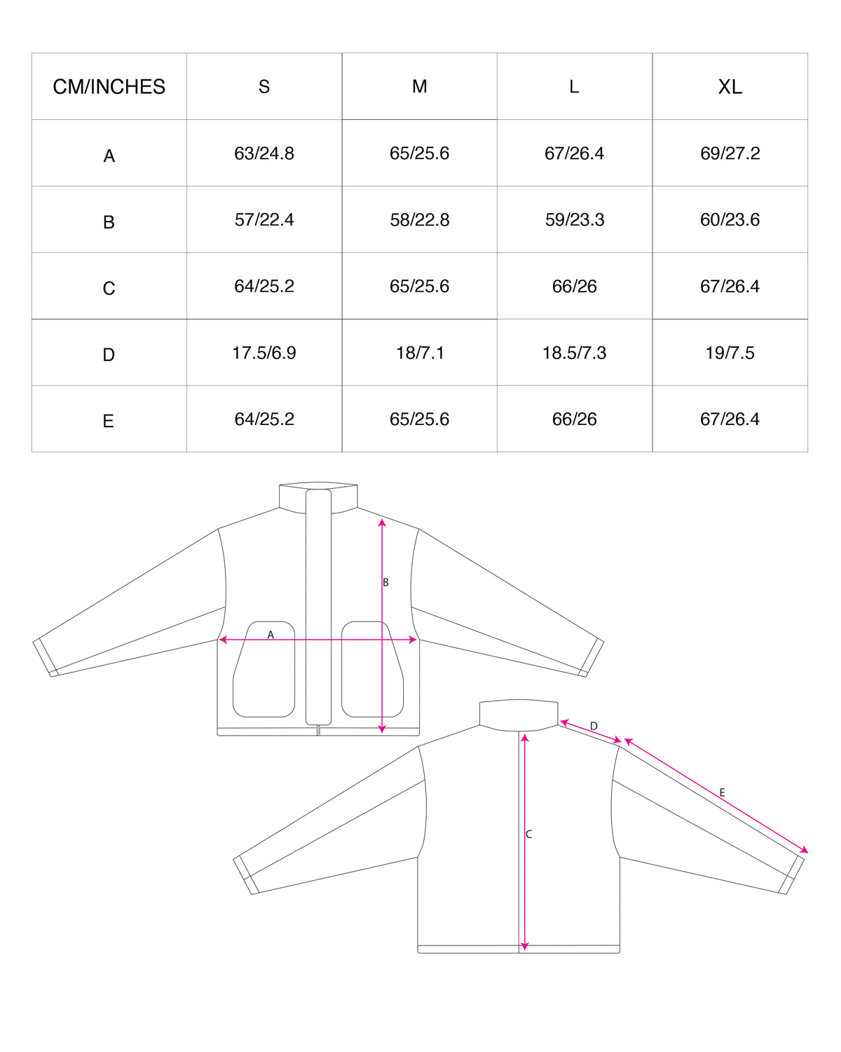 Forager Track Jacket in Cloud Cream size chart