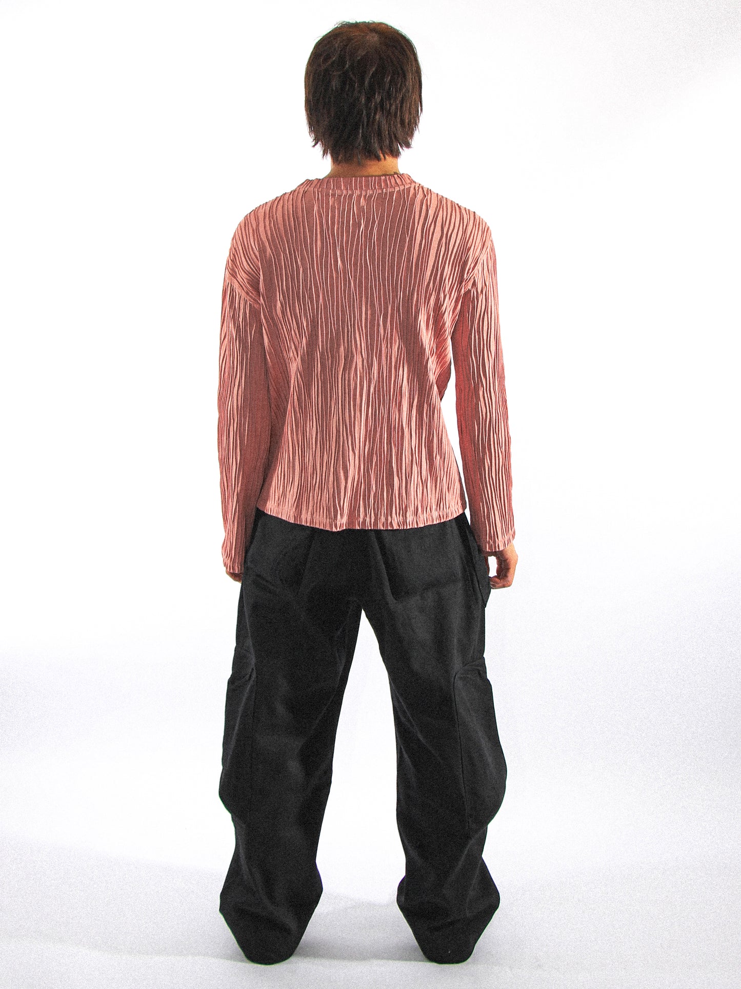 GILLED LONG SLEEVE T-SHIRT IN ROSE DAWN PINK
