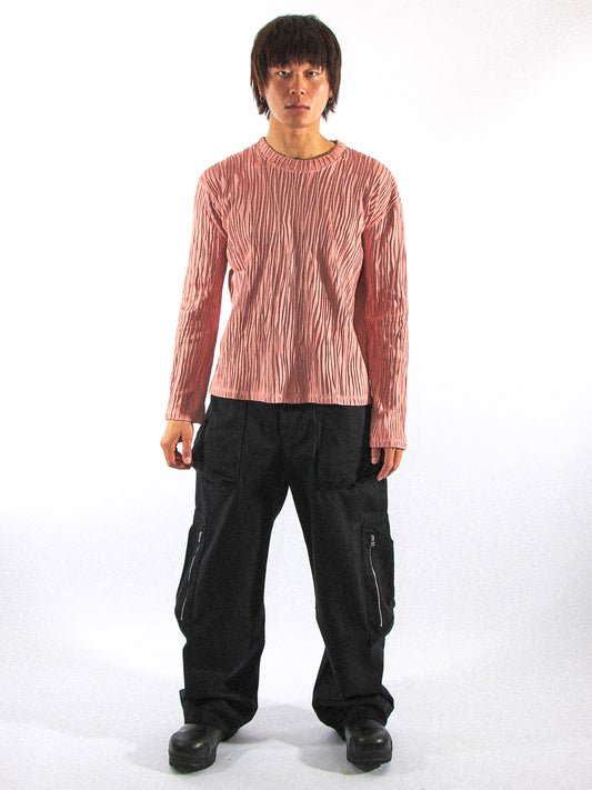 GILLED LUTEUS CARGO TROUSER IN METEORITE BLACK