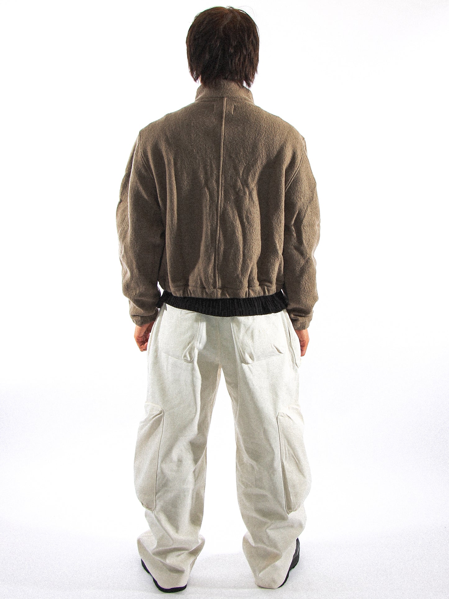 HIGH NECK FLEECE JACKET IN BRINDLE BROWN