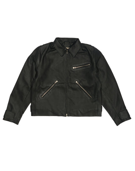 Pebble Leather Jacket In Black