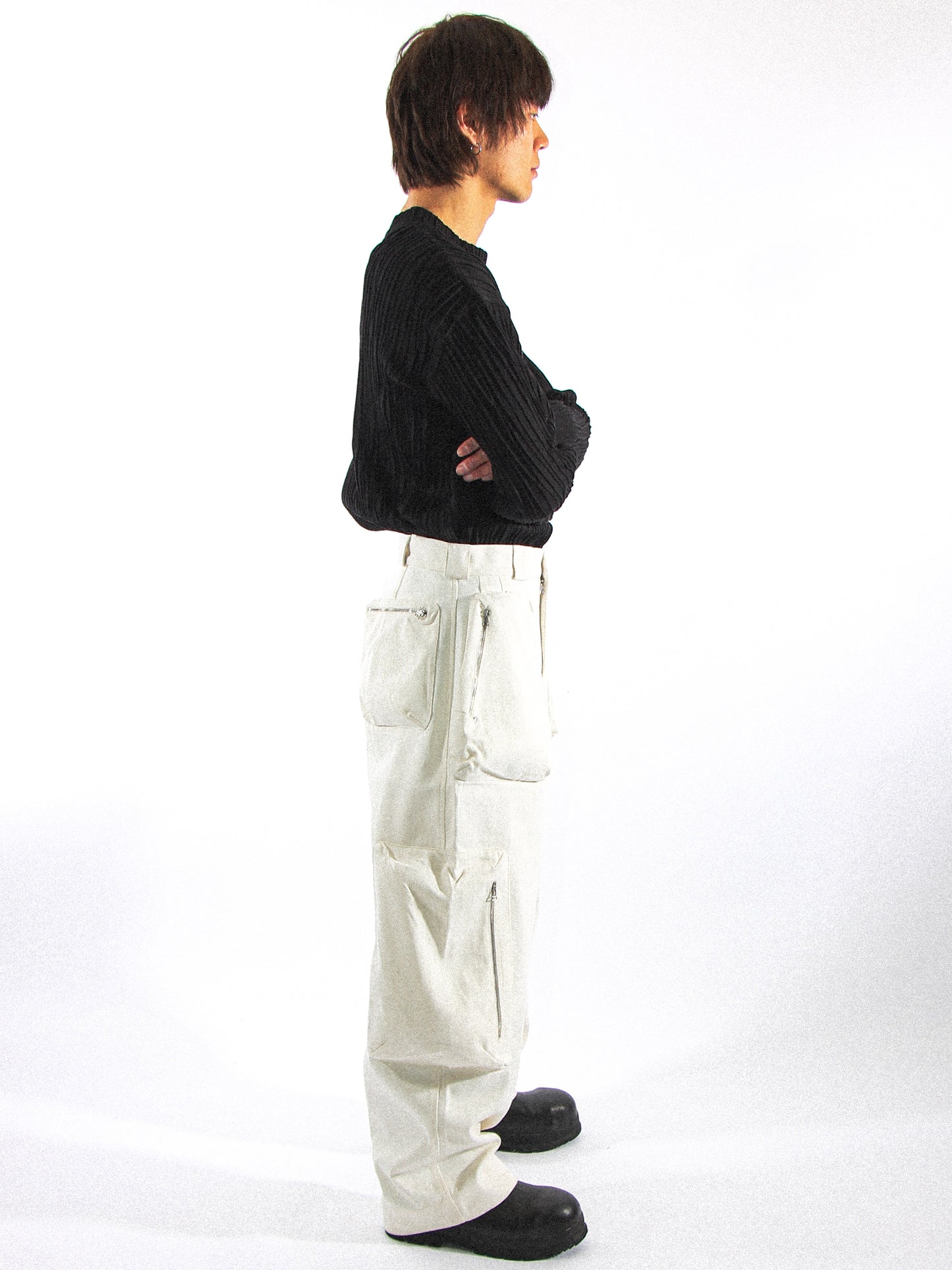 LUTEUS CARGO TROUSER IN COCONUT CREAM