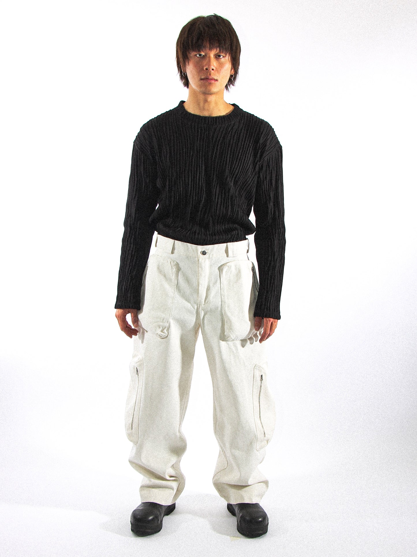 LUTEUS CARGO TROUSER IN COCONUT CREAM