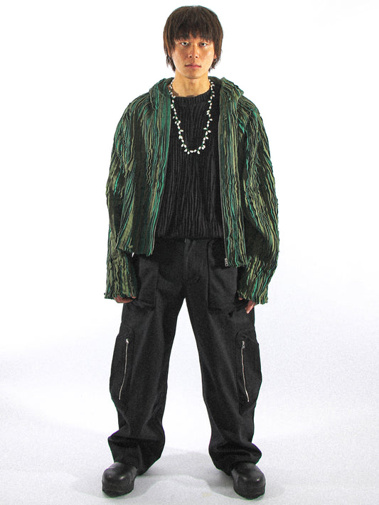 OFF CUT HOODIE IN FOREST GREEN