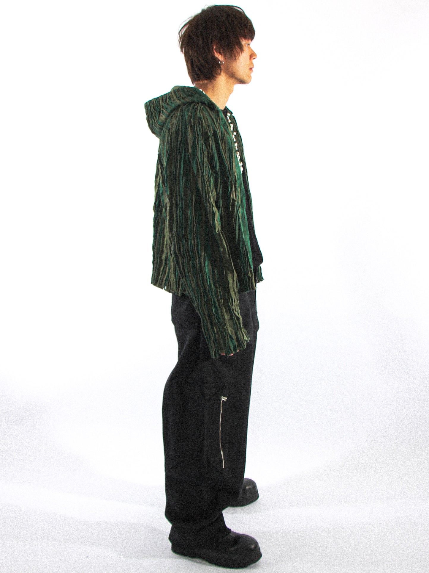 OFF CUT HOODIE IN FOREST GREEN