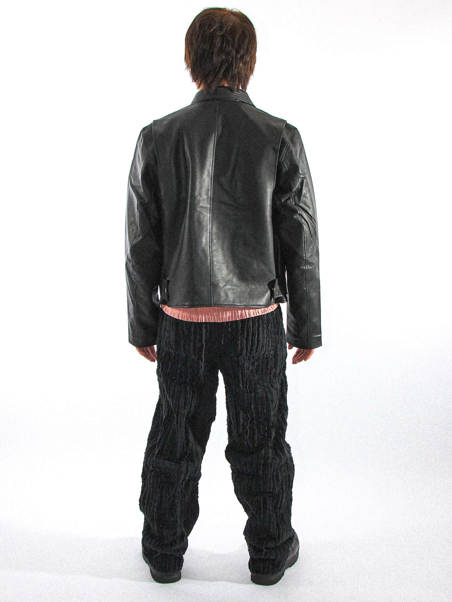 OTIDEA LEATHER JACKET IN METEORITE BLACK