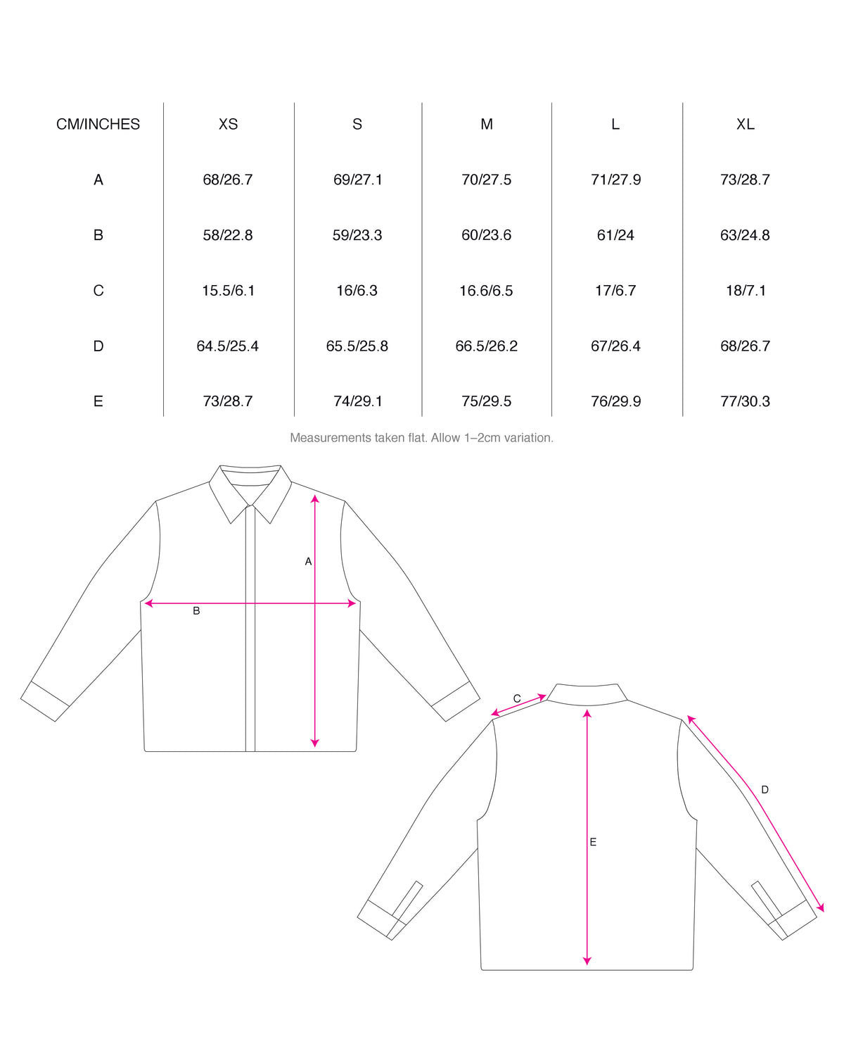 Stitched Checked Shirt in Off-White size chart