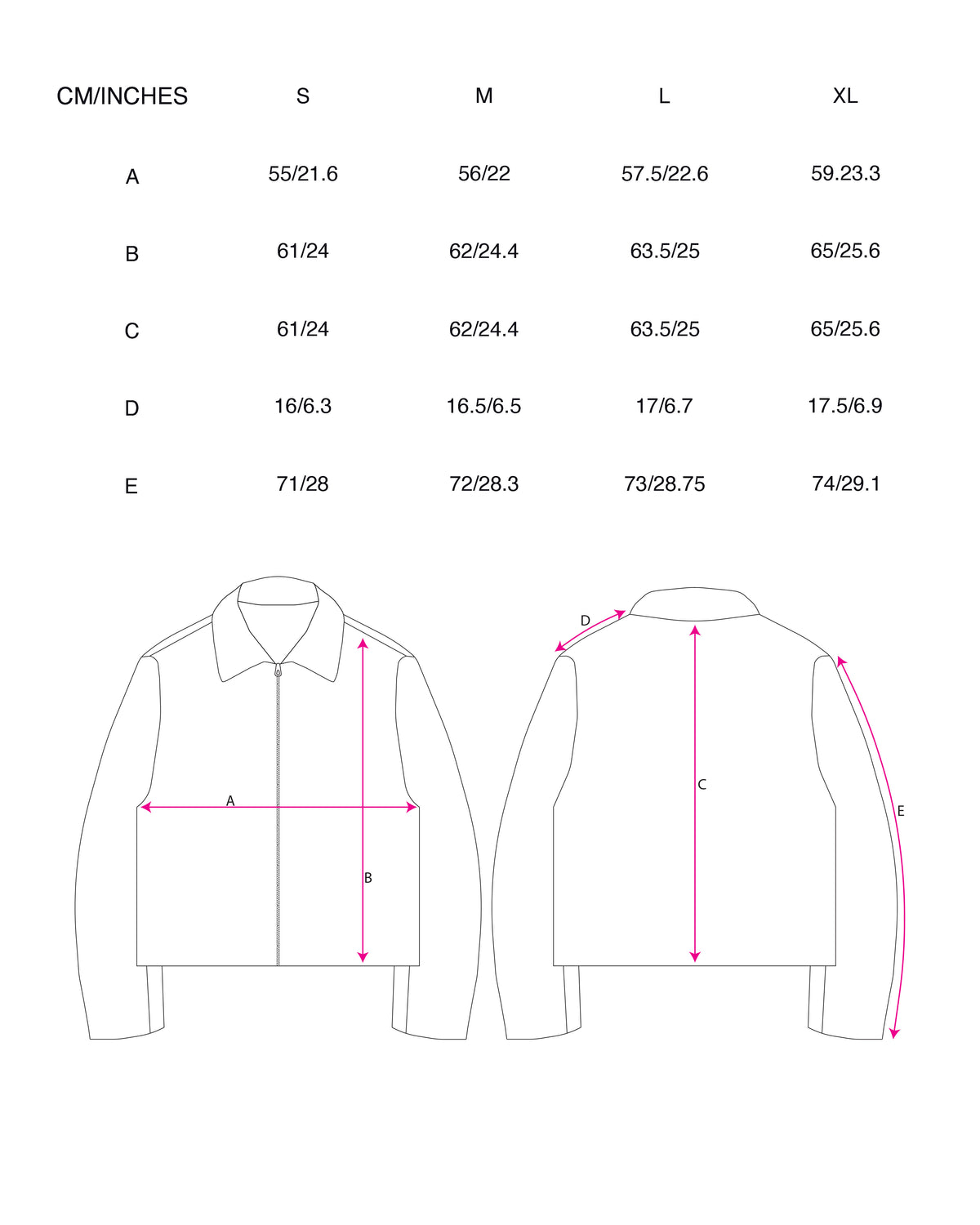 Semi-Gilled Work Jacket in Meteorite Black size chart