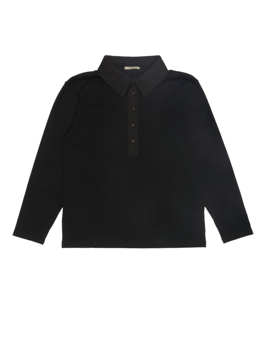 Semi Gilled Polo Shirt - Black