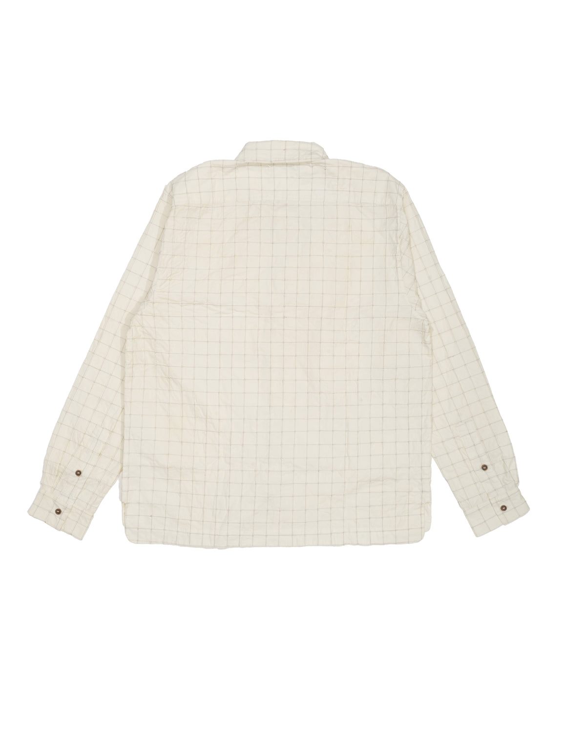 Stitched Checked Shirt in Off-White